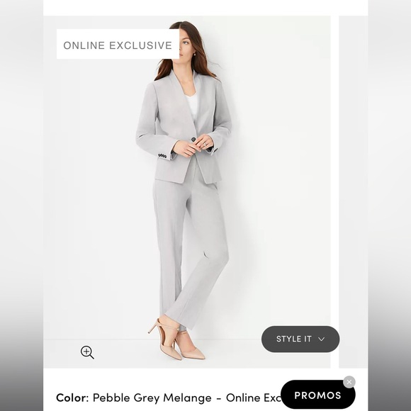 EUC - Ann Taylor The Petite High Rise Side Zip Straight Pant in Bi-Stretch - Picture 3 of 8